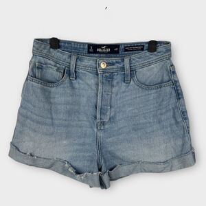 Hollister Ultra High Rise Mom Shorts Size 5 Waist 27 Light Wash Vintage Stretch